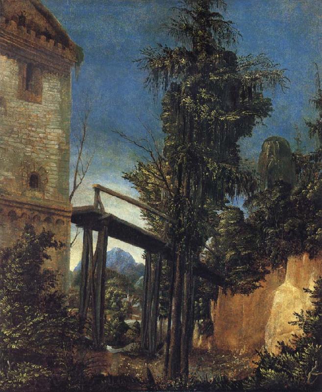 ALTDORFER, Albrecht Landscape with a Footbridge Spain oil painting art